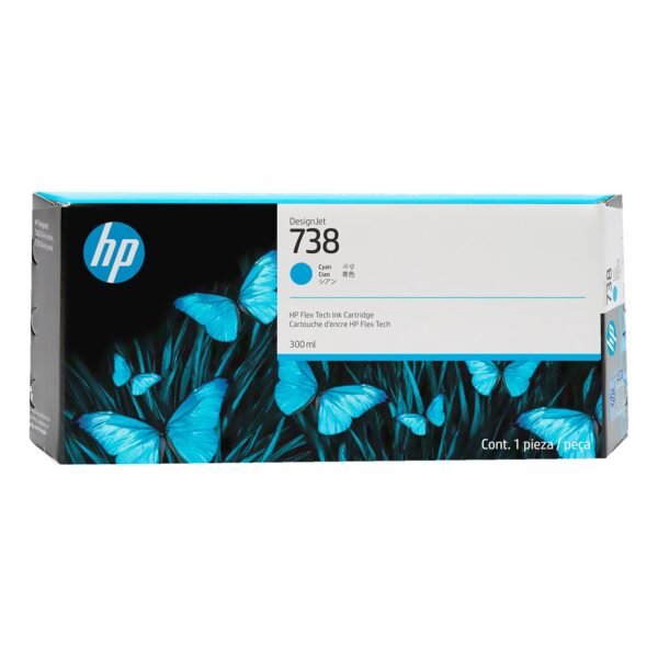 Cartucho de Tinta HP 738 Ciano PLUK 300ml 676M6A