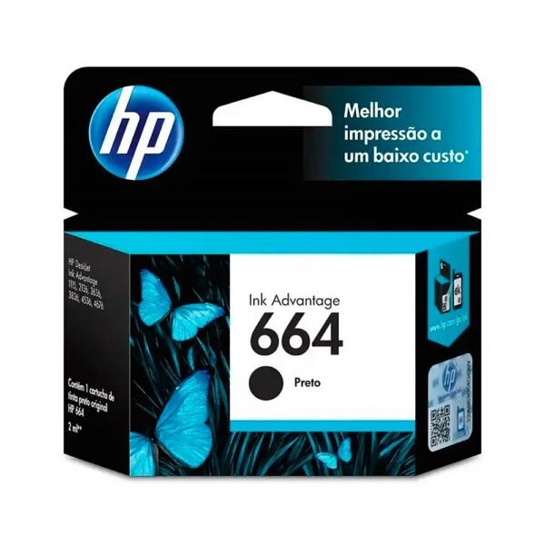 Cartucho de Tinta HP 664 Preto F6V29AB