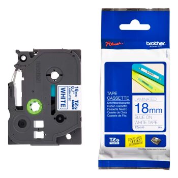 Fita Brother Branco/Azul para Rotuladores TZE243